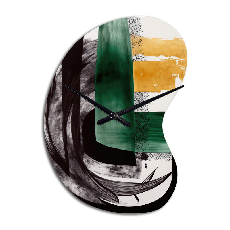 Genesse - Boom Shape Large Abstract Transitional 3D Wall Clock, Large