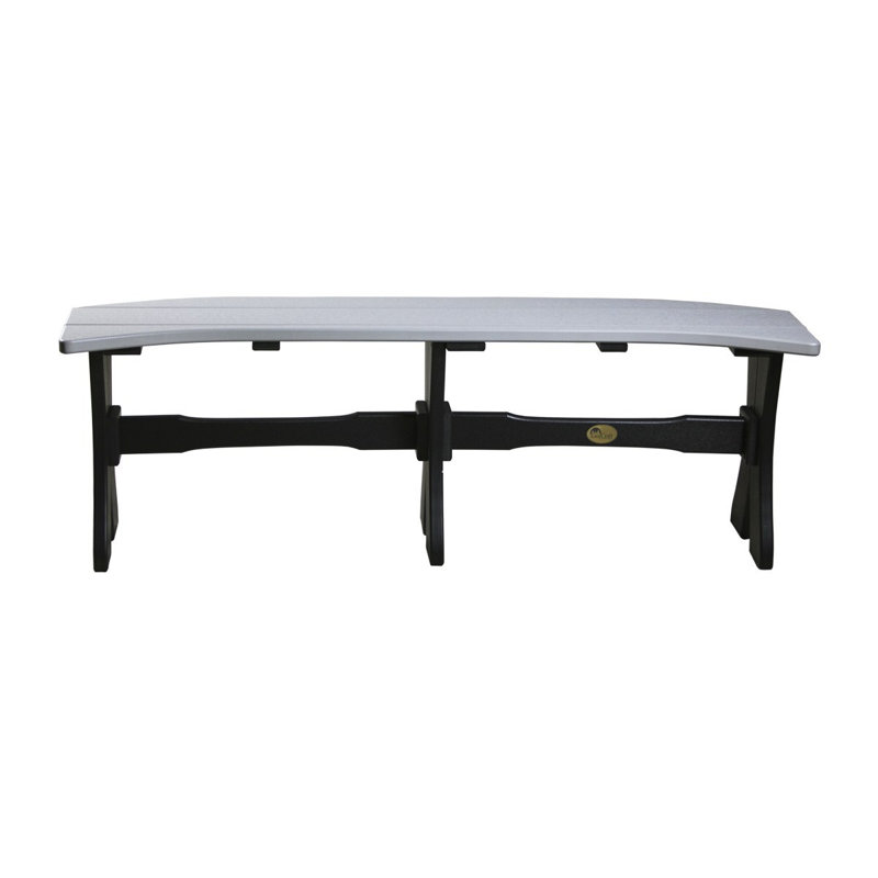 Carolin Plastic Outdoor Bench, dove grey & black