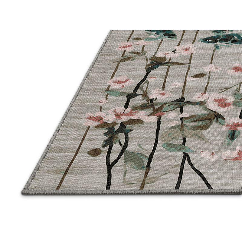 Tapis gris lavable à la machine, Carré 8 pi