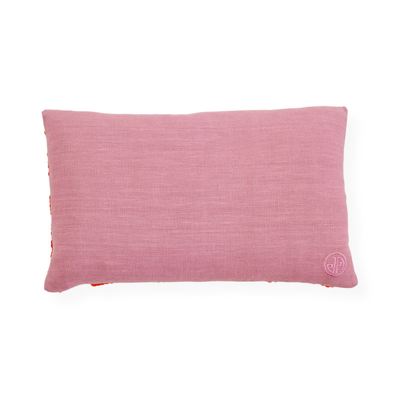 Ibiza Linen Pillow Cover & Insert, Orange/Pink Striped, Rectangle 12"H x 20"W