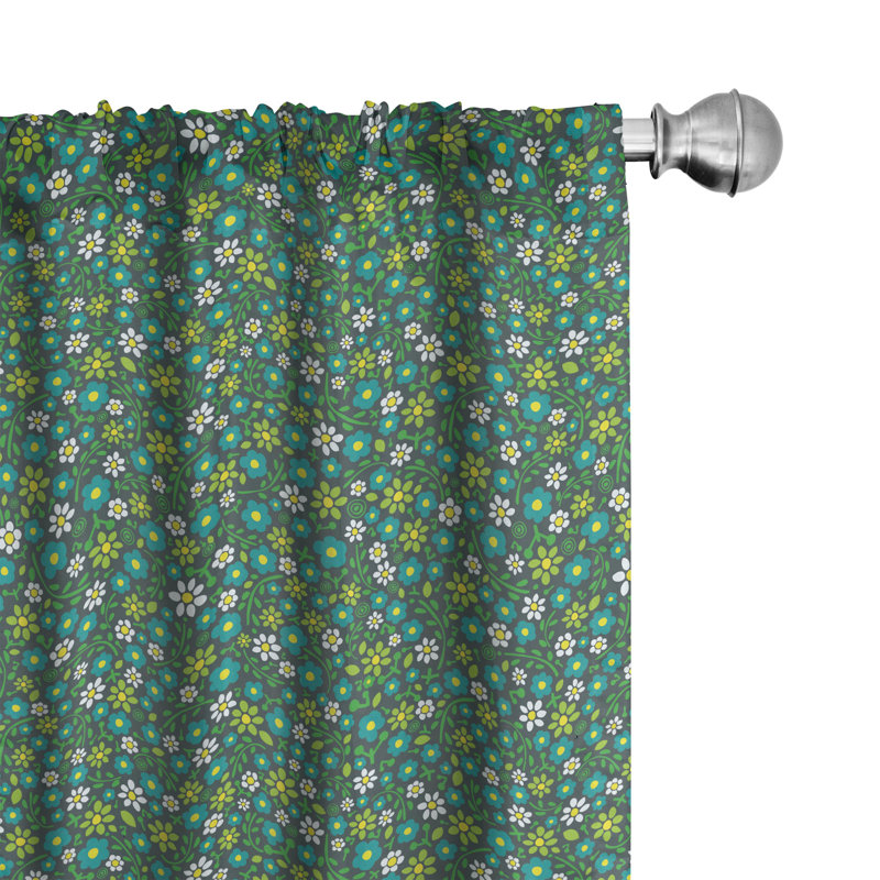 Floral Semi-Sheer Rod Pocket Sliding Panel, 28" x 84"