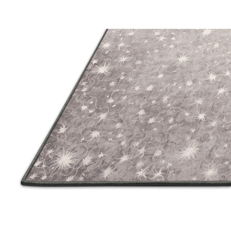 Tapis gris soyeux et moelleux, Carré 8 pi