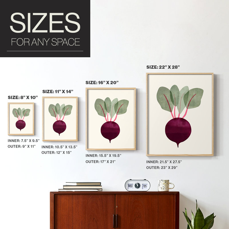 Reproduction encadrée Organic Veg IX - bois massif, H 30 po x l 24 po
