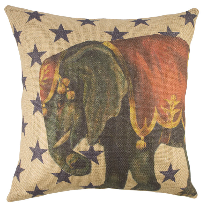 Circus Jute / Sisal Reversible Throw Pillow