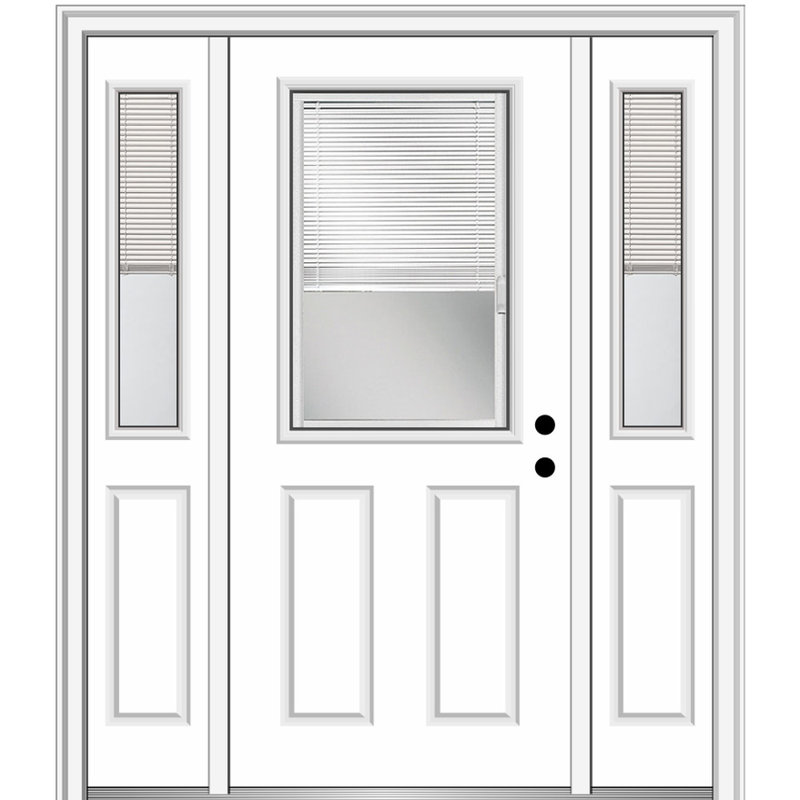 Portes d'entrée avant pré-montées en fibre de verre Smooth, S'ouvre à gauche vers l'intérieur, H 80 po x l 64 po x P 1,75 po