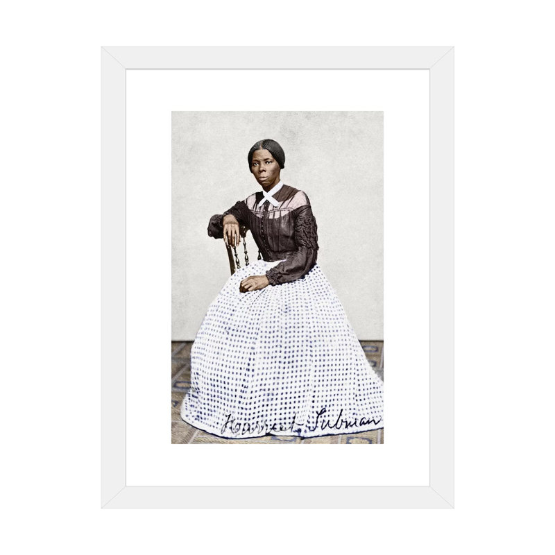 « Harriet Tubman (C1823-1913) » par Benjamin Powelson-impression, H 24 po x l 16 po x P 1 po, Papier encadré blanc, Blanc
