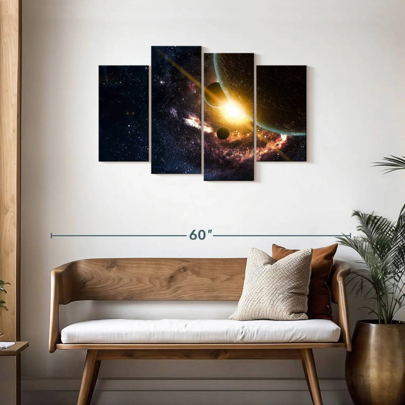 Nébuleuses et planètes de l'espace Oberle, H 27 po x l 43 po