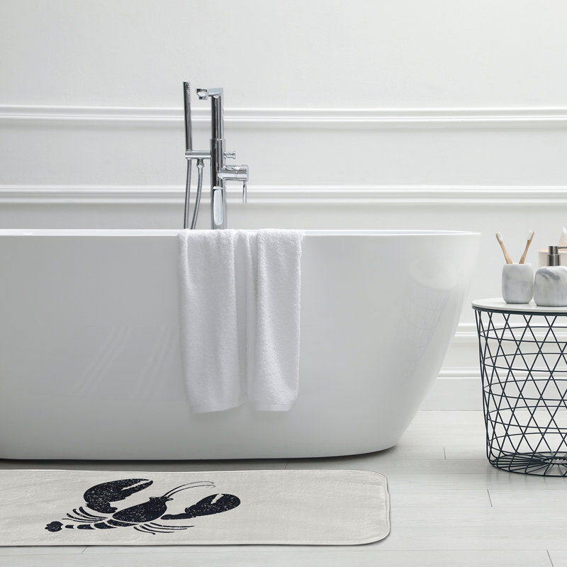 Tapis de bain Nautical Nights, L 21 po x L 34 po, Noir