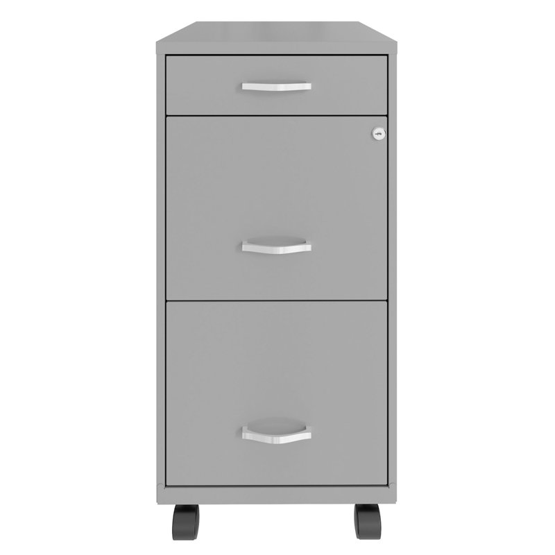 Margey 14.25'' Wide 3 -Drawer Mobile Steel File Cabinet, Arctic Silver