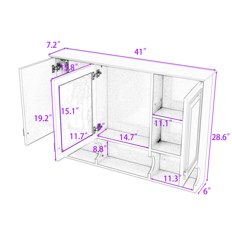 Armoire de salle de bain élégante avec tablettes réglables et rangement dissimulé, Noir
