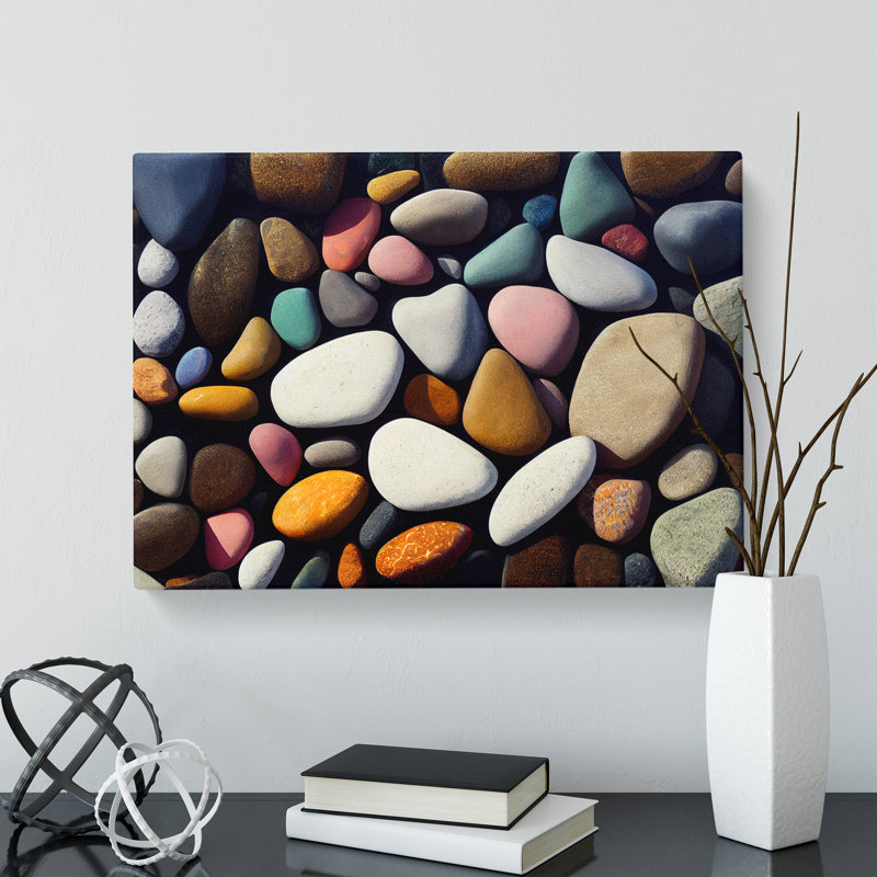 Pebbles By The River Vol.2 - Wrapped Canvas, 40cm H x 60cm W x 3cm D