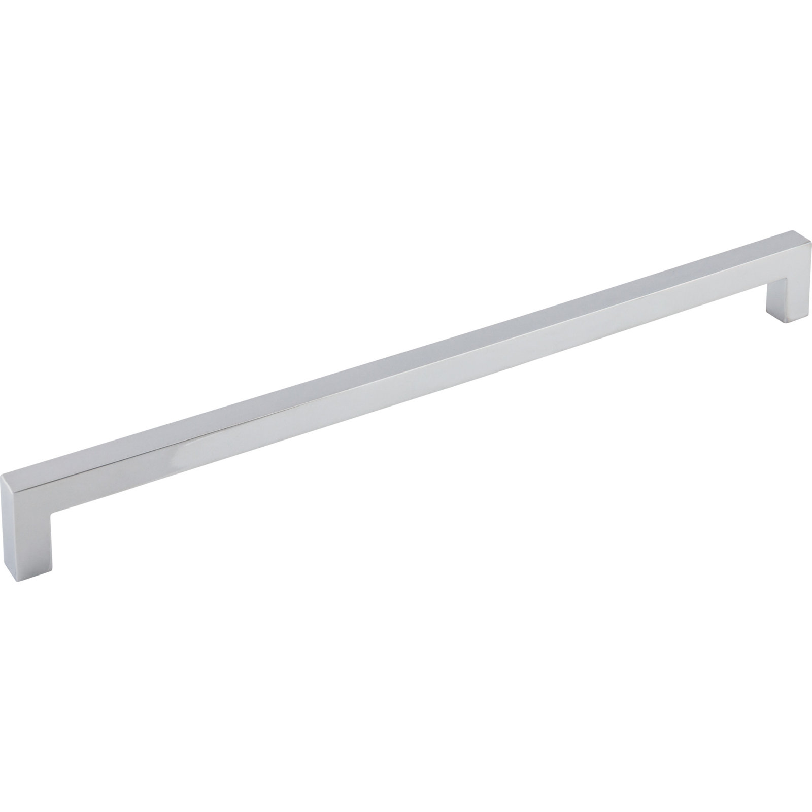 Square Bar Cabinet Pull, 12" Center to Center, Polished Chrome