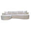 Canapé d'angle modulaire incurvé 2 pièces avec coussins, mobilier de salon minimaliste et ergonomique, assise moderne, aucun assemblage requis, canapé et méridienne, beige