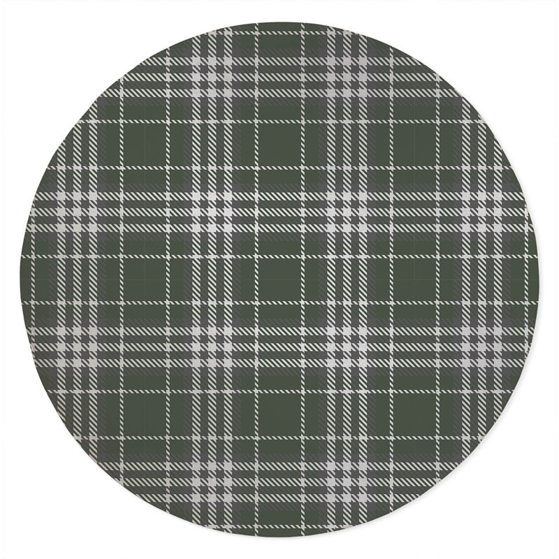 Christopher's Plaid Non-Slip Outdoor Rug, Round 5'