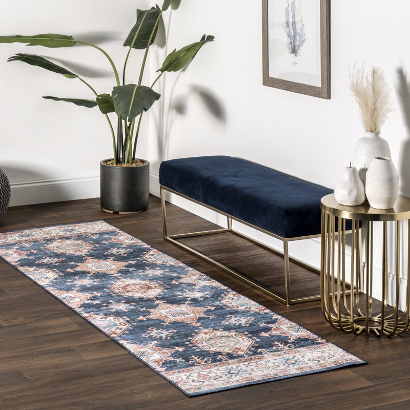 Finley SpinClean Machine Washable Vintage Distressed Area Rug, Runner 2' 6" x 8'