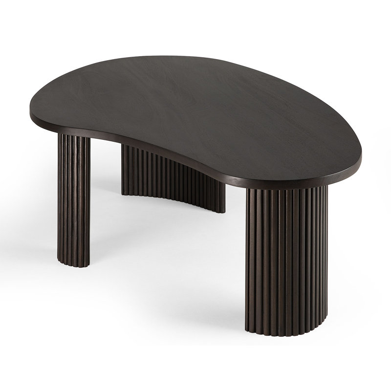 Boomerang Solid Wood Coffee Table, Dark Brown
