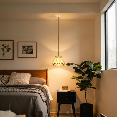 Luminaire suspendu en rotin 1 lumière Boho