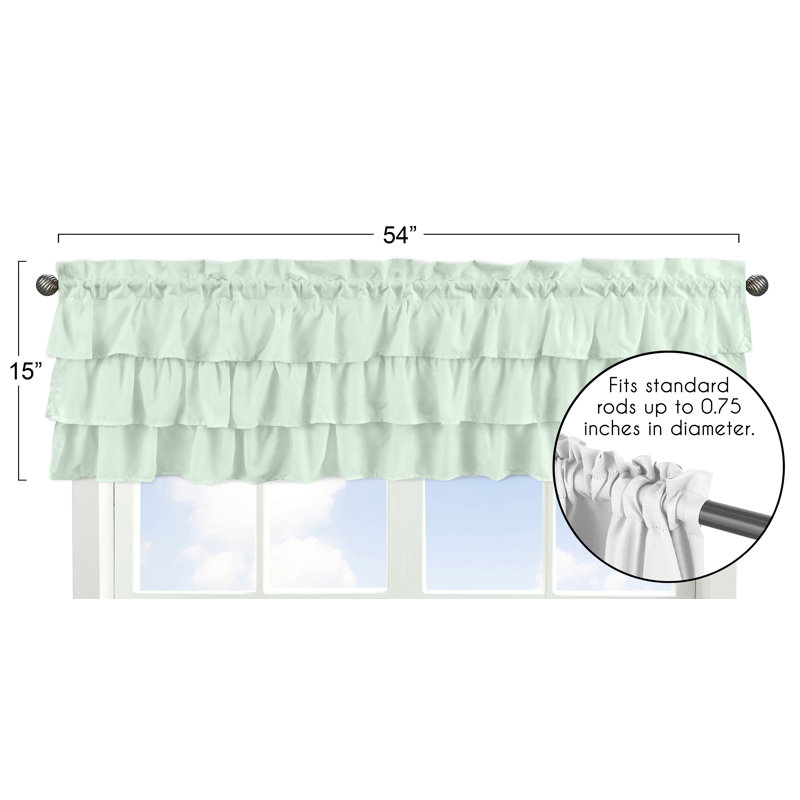 Mint Green Ruffled Rod Pocket Window Valance 54"