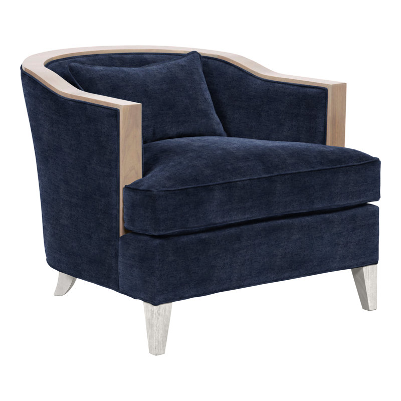 Thom Filicia Home Upholstered Barrel Chair, Casa Blanca, Nadia Eclipse Polyester