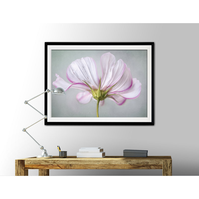 Motif floral texturé - impression sur toile, H 30 po x l 40 po x P 1,5 po, Cadre noir
