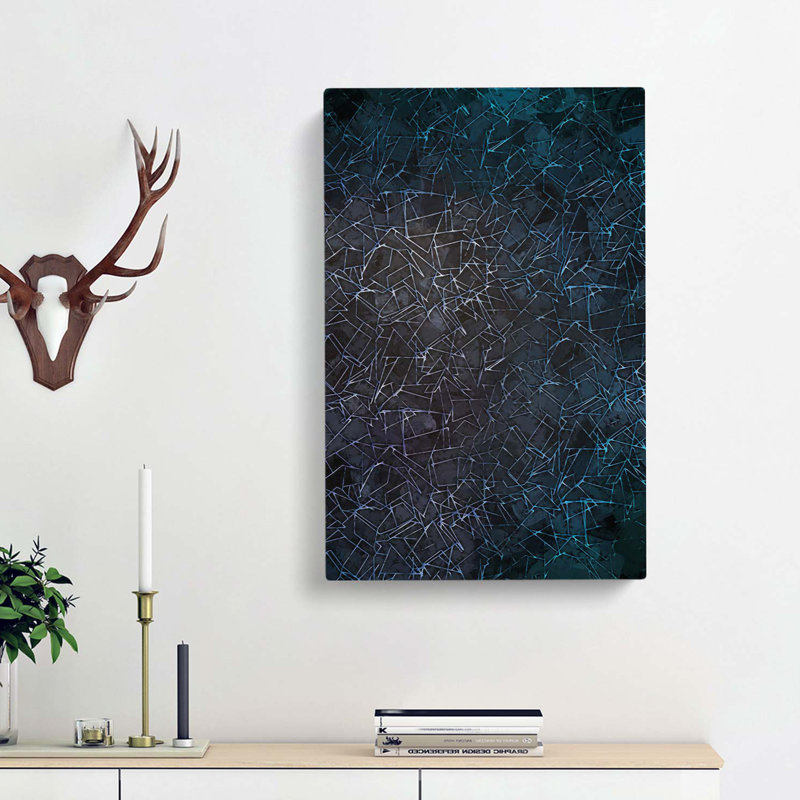 Geometric Blues in Abstract - Wrapped Canvas, 50cm H x 35cm W x 3cm D