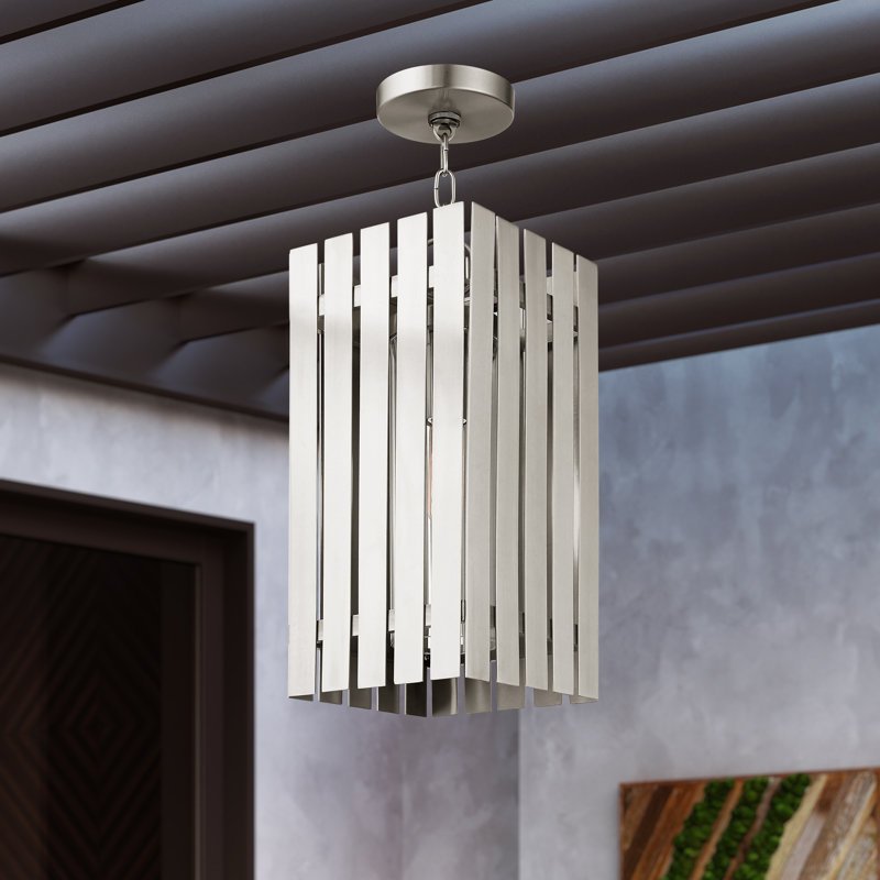 Luminaire suspendu simple à 1 lumière Sidley, Nickel brossé