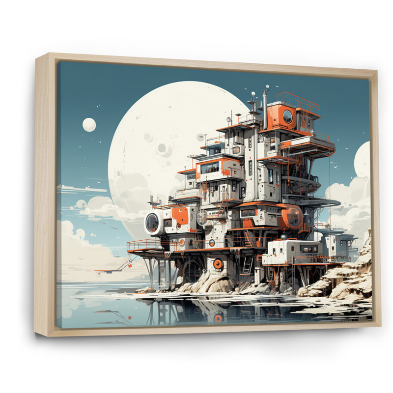 Château fantastique I - impression, H 12 po x l 20 po x P 1 po, Cadre naturel flottant