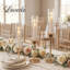 3 Piece Metal,Crystal，Glass Tabletop Hurricane Set
