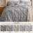 Bedsure Twin-XL Pintuck Bed-in-a-Bag- Gray Pinch Pleat Comforter with Sheets, Pillowcases & Shams-101518290-101518301