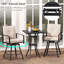 Ensemble de 2 tabourets de bar pivotants d'extérieur, chaises de patio à hauteur de bar avec dossier haut, noir et beige
