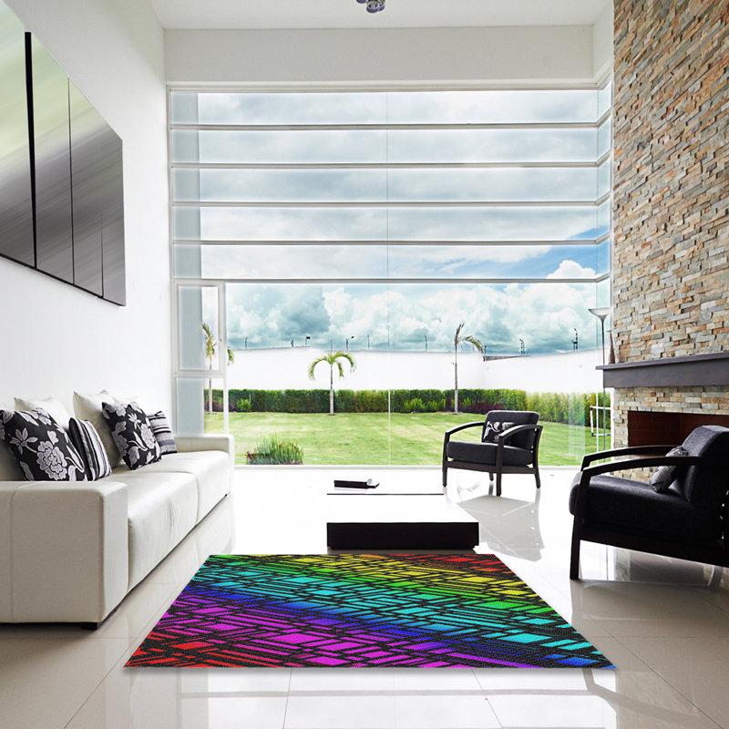 Geometric Indoor Rug, Square 3'