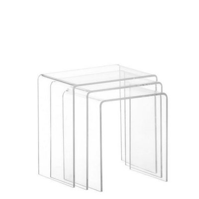 Ensemble de 3 tables gigognes transparentes Holly-Madison