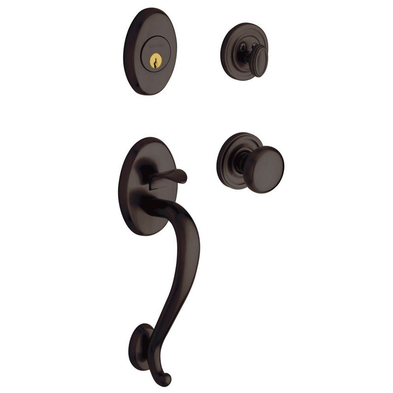 Logan Handleset with Single Cylinder Deadbolt and Door Lever and Rosette, Yes, Venetian Bronze, Keyed Alike