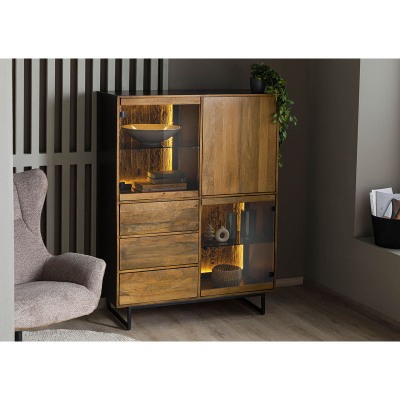 DAVIS 111cm Solid Wood Sideboard