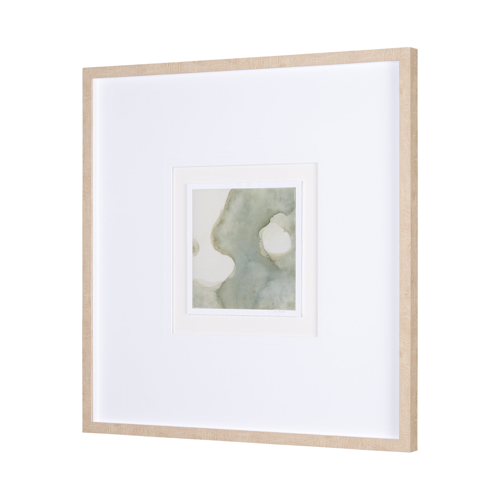 Solitude by Ira Havuka a Hand Embelished Textured Canvas, 31.5" H x 31.5" W x 1.625" D, Brown Framed Wood, White