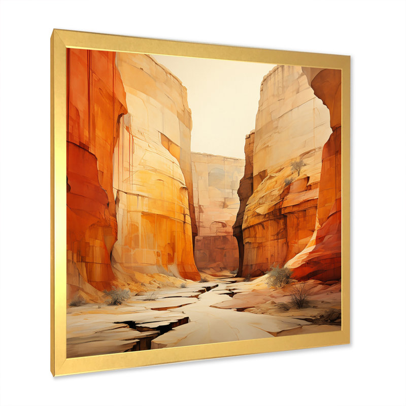 «Bold Landscape Canyon Desert V - Canyon», art mural encadré, H 30 po x l 30 po x P 1 po, Cadre doré simple