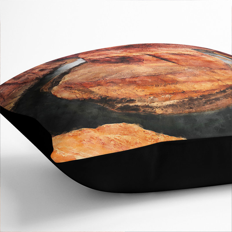 Horseshoe Bend In The Grand Canyon Vol.2 Painting Square Throw Cushion, Black, 55cm H x 55cm W x 20cm D