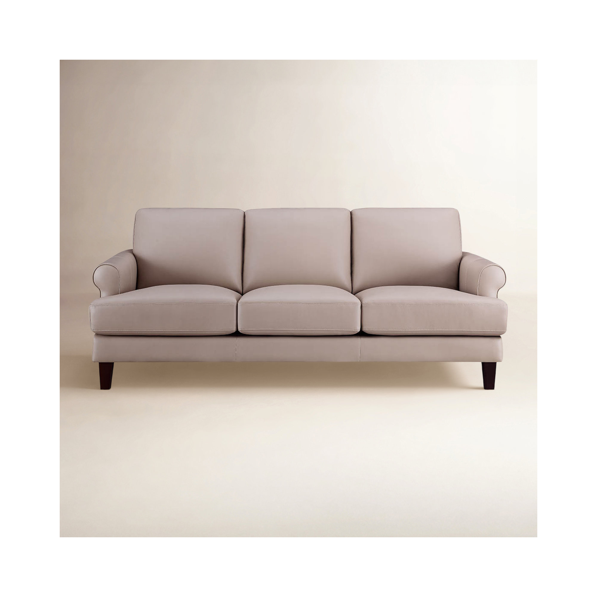 Maybell Top Grain Leather Sofa Couch, Maybell Brown Genuine Leather