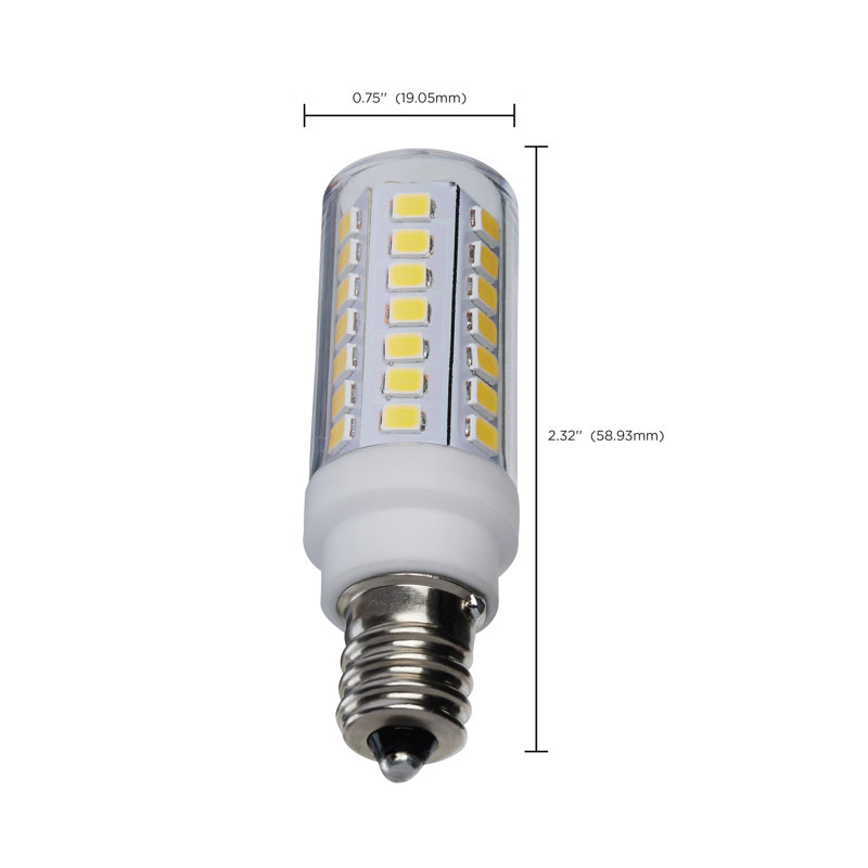 5 Watt T6 LED - Clear Finish - E12 Base  - 120 Volt, 5000 Kelvins, Clear, 550 Lumens