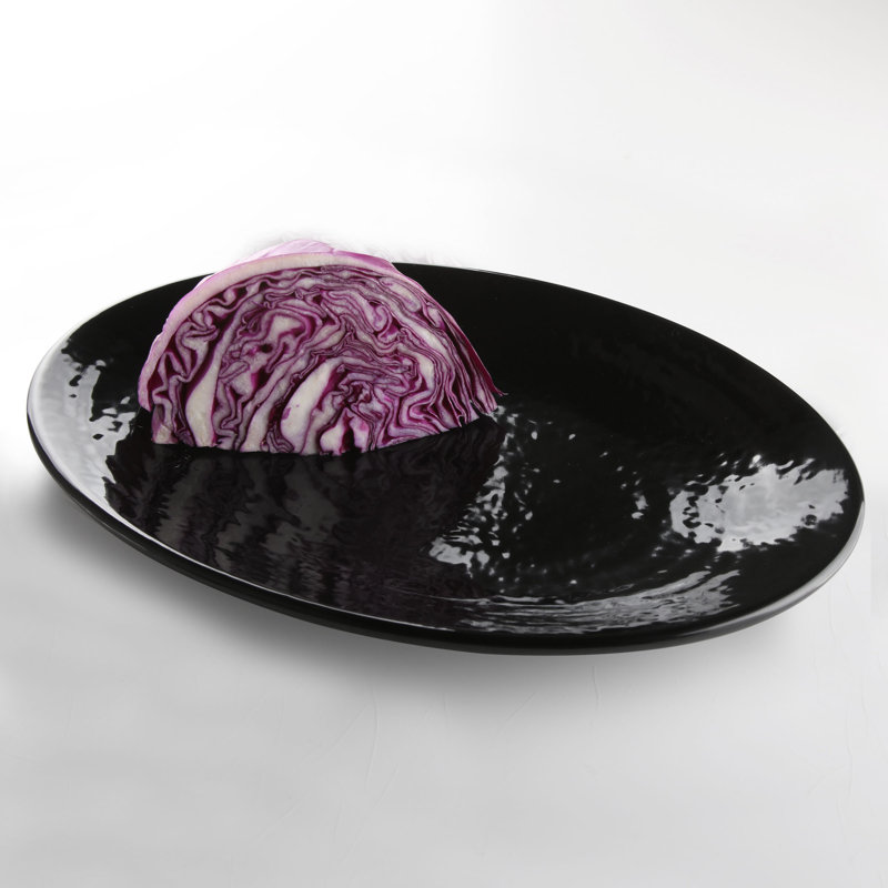 Elite Global Solutions Melamine Platter, Black, 1" H x 12.75" W x 8.75" D