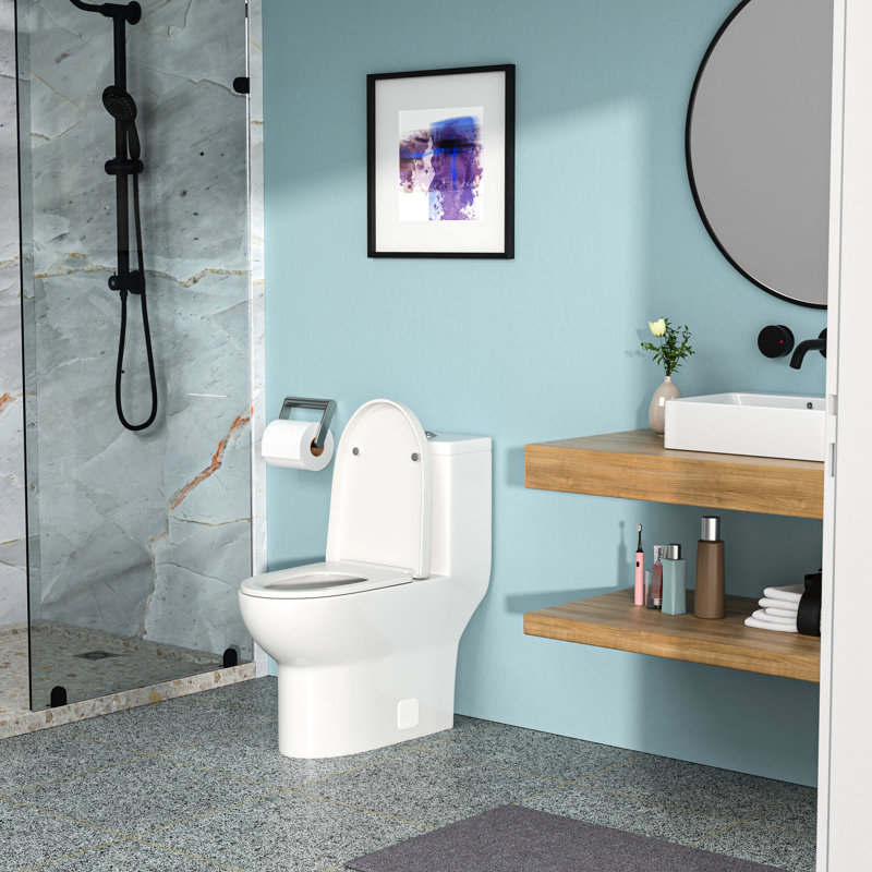 Toilette en céramique à double chasse - Absorption d'eau faible, utilisation à long terme sans problème, chasse d'eau moderne, design élégant et contemporain