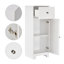 Armoire de rangement de salle de bain, armoire d'appoint avec 1 tiroir et tablette réglable pour le salon