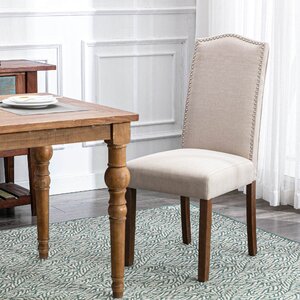 Tufted Linen Upholstered Parsons Chair