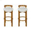 Tabouret de bar d'intérieur en bois à dossier bas, finition noyer, ensemble de 2-2133907397