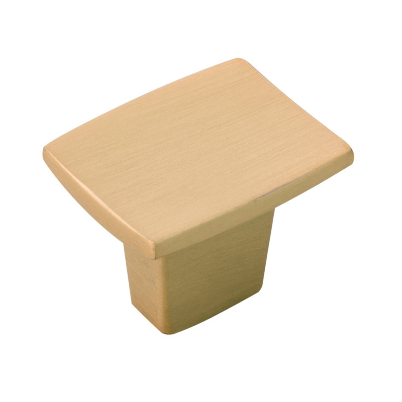 Channel Collection Knob - 1-1/4" x 1 " Cabinet Knob - Contemporary Hardware for Drawers & Cabinets, Brushed Golden Brass