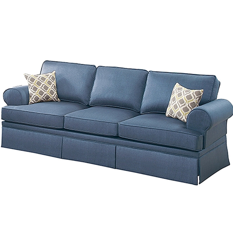 Bleu 2 - 66 po x 34 po x 35 po et 89 po x 34 po x 35 po h Tissu en tissu d'ameublement en polyfibre rembourré en bois massif brillant