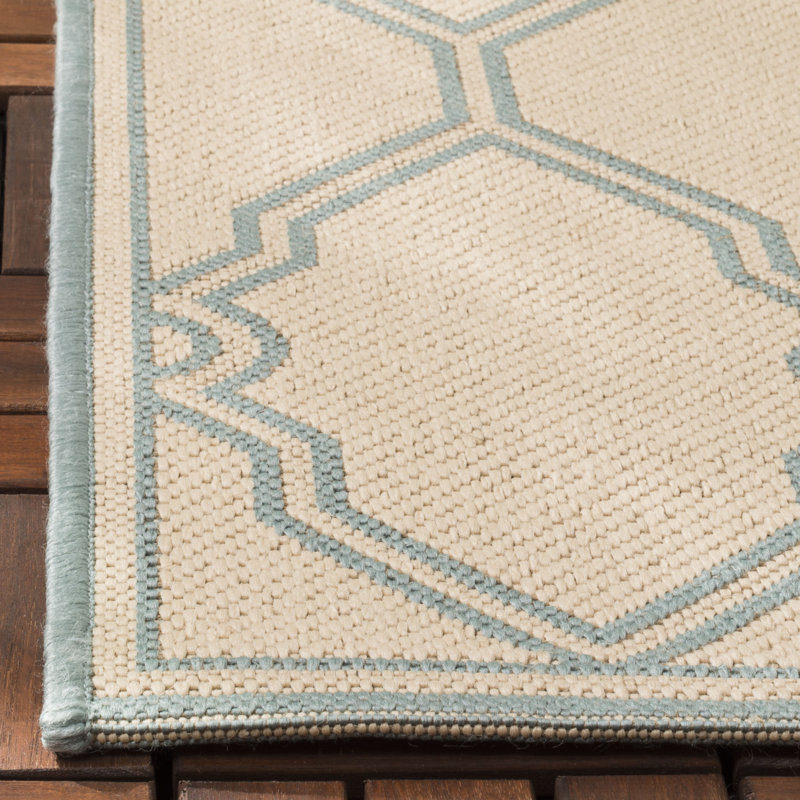 Duren Geometric Hand Woven Indoor / Outdoor Area Rug, Rectangle 79 x 152 cm