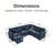 97 Inch L-Shaped Corner Sectional Sofa Couch With Seat And Storage Ottoman,Chenille Fabric Corner Couch With 7 Seats & 2 Pillows For Living Room-1871858928