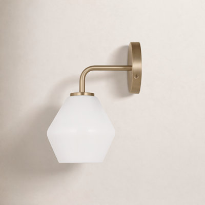 Rooks Single Light Glass Dimmable Armed Sconce
