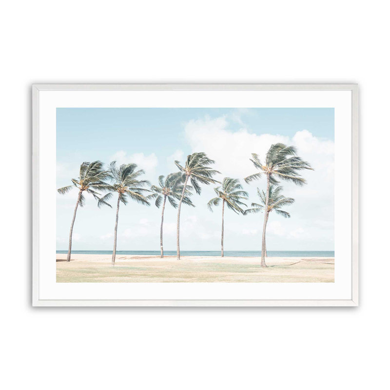 «Swaying Palms in Paradise», impression, Cadre photo blanc, H 17 po x l 21 po